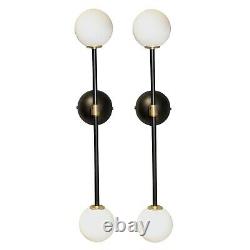 Pair Of Wall Lights Sconces Lamps. Brass Mid-century Modern Style