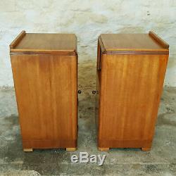 Pair of Art Deco 1920's Walnut Bedside Cabinets or Tables
