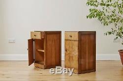 Pair of Walnut Art Deco Bedside Cabinets Side tables Mid Century Retro Vintage