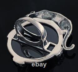 Panther Ring Art Deco Style 925 Sterling Silver English Hallmarks Set With