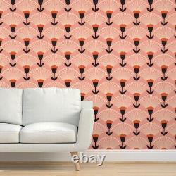 Peel-and-Stick Removable Wallpaper Art Deco Pink Florals Vintage Style