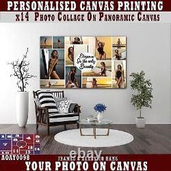 Personalised Photo On Canvas Print, COLLAGE x13 Customized Framed Picture CANVAS