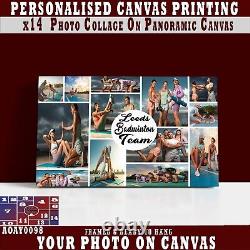 Personalised Photo On Canvas Print, COLLAGE x13 Customized Framed Picture CANVAS