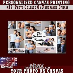 Personalised Photo On Canvas Print, COLLAGE x13 Customized Framed Picture CANVAS