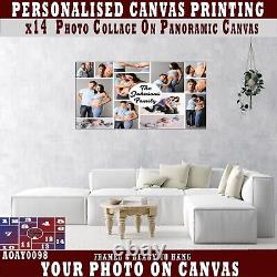 Personalised Photo On Canvas Print, COLLAGE x13 Customized Framed Picture CANVAS