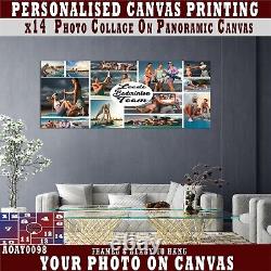 Personalised Photo On Canvas Print, COLLAGE x13 Customized Framed Picture CANVAS