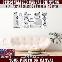 Personalised Photo On Canvas Print, COLLAGE x13 Customized Framed Picture CANVAS