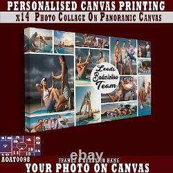 Personalised Photo On Canvas Print, COLLAGE x13 Customized Framed Picture CANVAS