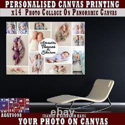 Personalised Photo On Canvas Print, COLLAGE x13 Customized Framed Picture CANVAS