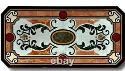 Pietra Dura Art Dining Table Top Black Marble Center table for Hotel 18 x 36