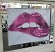 Pink Lips With Shimmer, Liquid Art & Mirror Frame Picture