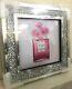 Pink Perfume Bottle Glitter Picture With Mirror Diamond Sparkle Frame