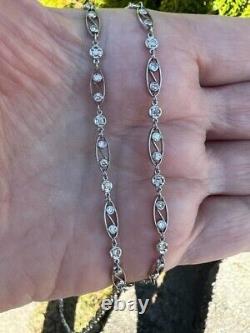 Platinum Art Deco style Diamond by the Yard Necklace 2.60 ct. 23'