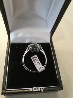 Platinum Emerald And Diamond ART DECO Style Ring