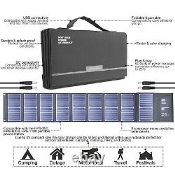 Portable Solar Panel Foldable 60w 12v 18v Battery Charger USB DC 1.3kg HYUNDAI