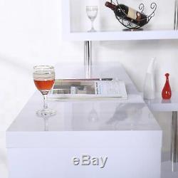 Professional White Large Wine Table Dining Bar Kitchen Breakfast Shelves Modern