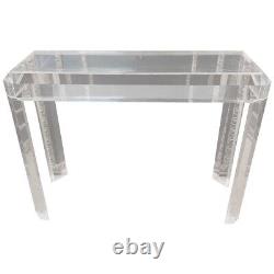 Q' Modern Acrylic Console / Standing Table with 4 High Legs in Art Deco Style