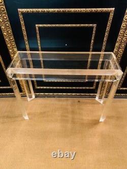 Q' Modern Acrylic Console / Standing Table with 4 High Legs in Art Deco Style