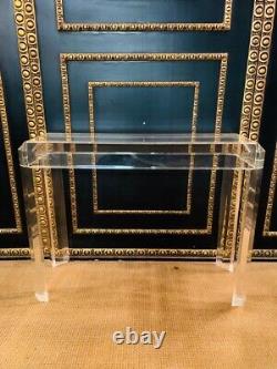 Q' Modern Acrylic Console / Standing Table with 4 High Legs in Art Deco Style