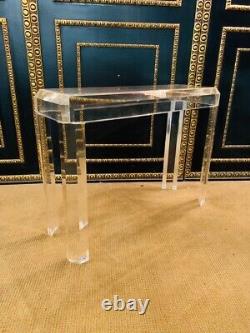 Q' Modern Acrylic Console / Standing Table with 4 High Legs in Art Deco Style