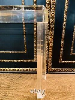 Q' Modern Acrylic Console / Standing Table with 4 High Legs in Art Deco Style