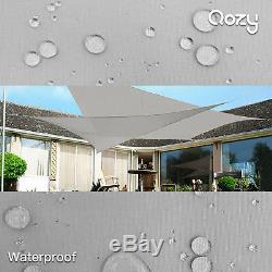 Qozy Waterproof Sun shade sail patio pool garden Square Rectangle Triangle Grey