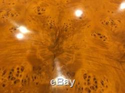 Quality Jacobean French Period Burl Art Dec Solid Burr Ornate Round Dining Table