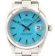 Rolex Oyster Perpetual Date 34mm Blue Dial Stainless Steel Men's Watch