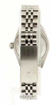 ROLEX Oyster Perpetual Datejust 26mm White MOP Dial Steel Diamond Ladies Watch
