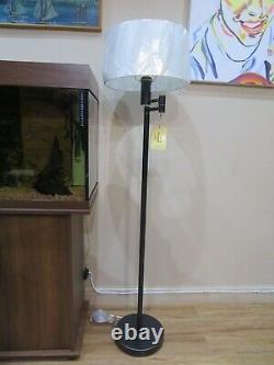 Ralph Lauren Signature Swing Arm Brass Floor Lamp Weighted Base With Shade Black