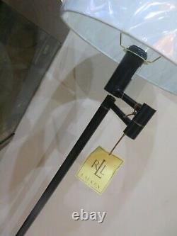 Ralph Lauren Signature Swing Arm Brass Floor Lamp Weighted Base With Shade Black