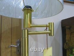 Ralph Lauren Signature Swing Arm Brass Floor Lamp Weighted Base With Shade GOLD