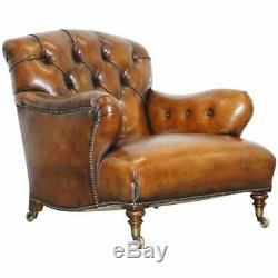 Rare Find Early Victorian Walnut Howard & Son's Fully Restored Club Armchair