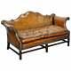 Rare Restored Camel Back Chippendale Buttoned Chesterfield Sofa Brown Leather