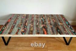 Reclaimed Painted Pallet Wood Dining/coffee Table with Box section Legs