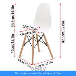 Rectangle Dining Room Table And 2/4/6 Chairs Set White Eiffel Retro Style Wood