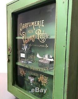 Repurposed Art Deco Bathroom, Display Cabinet. French Purfume Bottle Graphics