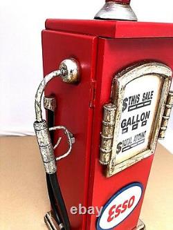 Retro Petrol Pump Esso Cabinet Storage CD DVD Art Deco Shabby Chic