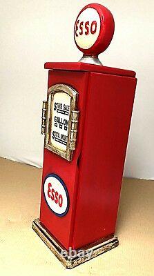 Retro Petrol Pump Esso Cabinet Storage CD DVD Art Deco Shabby Chic