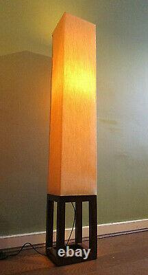 Retro Style Heals Square Fabric Lamps Wooden Base Floor Table £300 NEW