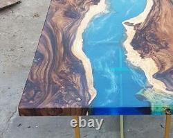 River Epoxy Resin Center Sofa Coffee & Dining Table Top Handmade Modern Art Deco