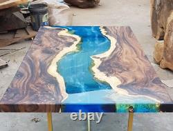 River Epoxy Resin Center Sofa Coffee & Dining Table Top Handmade Modern Art Deco