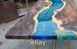 River Epoxy Resin Center Sofa Coffee & Dining Table Top Handmade Modern Art Deco