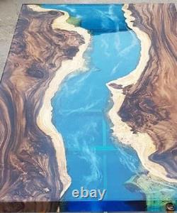 River Epoxy Resin Center Sofa Coffee & Dining Table Top Handmade Modern Art Deco