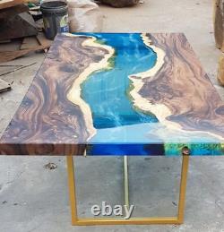 River Epoxy Resin Center Sofa Coffee & Dining Table Top Handmade Modern Art Deco