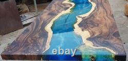 River Epoxy Resin Center Sofa Coffee & Dining Table Top Handmade Modern Art Deco