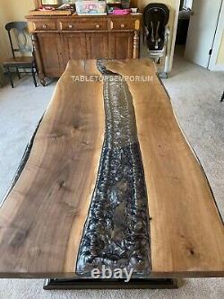 River Style Epoxy Resin Acacia Wood Dinning Table Top Epoxy Sofa Table