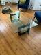 Roche Bobois Glass Coffee Table With Wood Inserts Excellent Condition