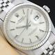 Rolex Mens Datejust Oyster Perpetual + Rolex 18k White Gold Fluted Bezel Watch