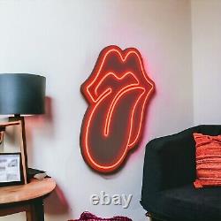 Rolling Stones Neon Wall Decor Tongue Red Led Light Music Art Red Lips Led Neon